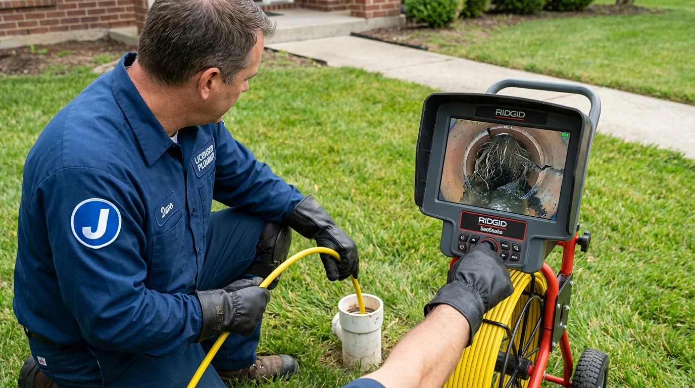 Sewer camera inspection being performed by Johns Plumbing LLC in Meraux